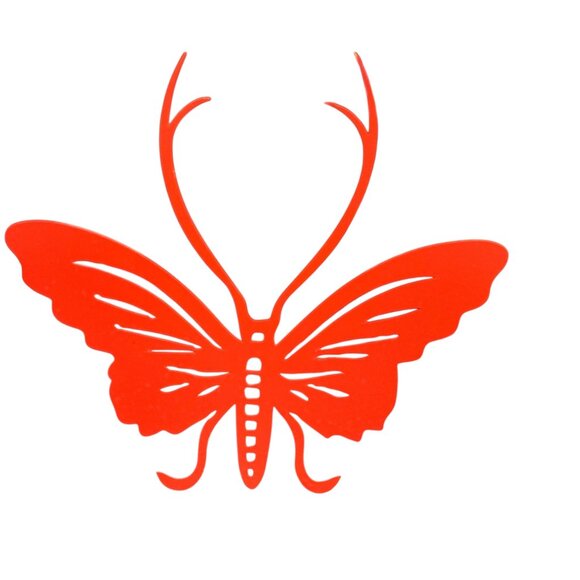 Butterfly Wall Decal, Orange Vinyl, Removable, Medium Size - Picture 6 of 6